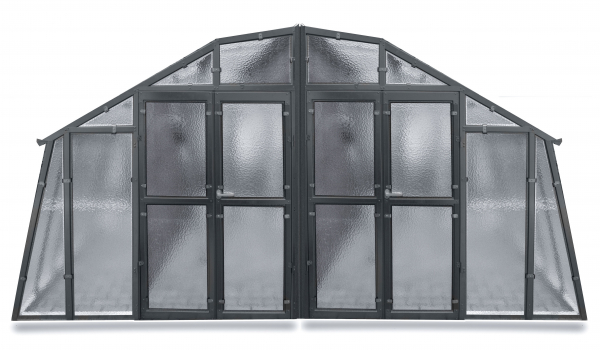 Vario Stahl Gewächshaus Maxi 4,5 Nörpelglas 4mm BxL 426x452cm 19m² anthrazit